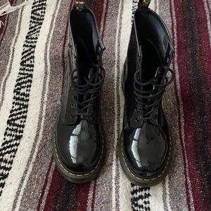 NWOT patent leather lace up boots